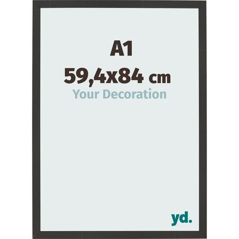 yd. - Cadre photo A1 59.4x84 - Noir Grain de Bois - MDF - Bologna (1/5)