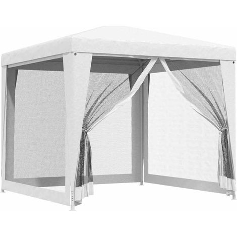 vidaXL Carpa para celebraciones con 4 paredes de malla blanco 2,5x2,5m (1/2)