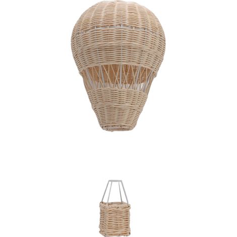 Montgolfière tressée en rotin, confectionnée à la main avec des détails exquis, décoration idéale pour une chambre d'enfant ou une fête, accessoire photo. (1/5)