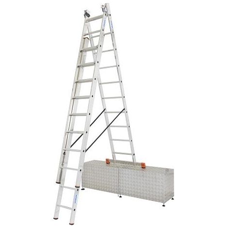 Krause Aluminium-Vielzweckleiter CORDA Globus mit Treppenfunktion 7 m Leitern