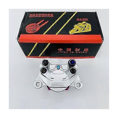 Étrier de frein à disque pour moto, entraxe de 84 mm, diamètre 200 mm, arrière, 2 pistons, compatible scooter, RSZ, Jog, Dirt Pit Bike et Grom - Argenté (1/5)
