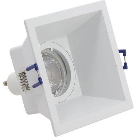 Spot GU10 50W 2700K Carré profond Blanc IP20 (1/5)