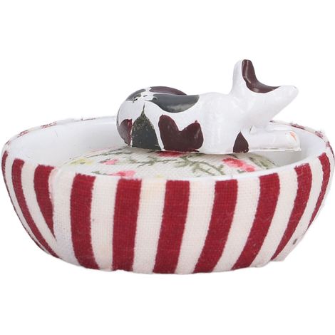 Accessoires pour maison de poupée : nids pour chiots et chats, design innovant, fabrication soignée, décoration (nids pour chats). (1/5)