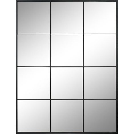 Espejo Hierro Cristal 90X2X120 Ventana Negro (1/3)
