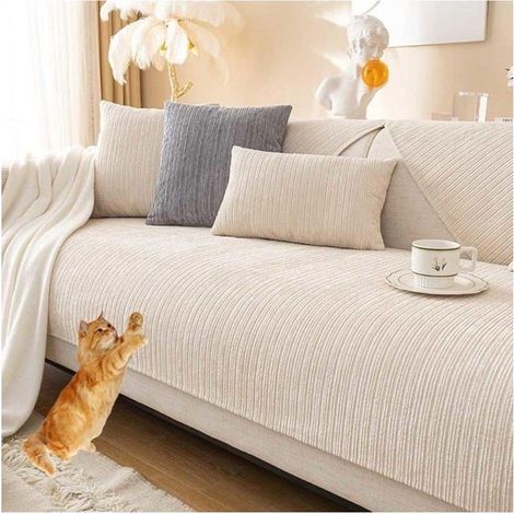 protection of sofa cat protection of sofa, cover of sofa angle anti-salissures protection, white crème70x150cm (1/5)