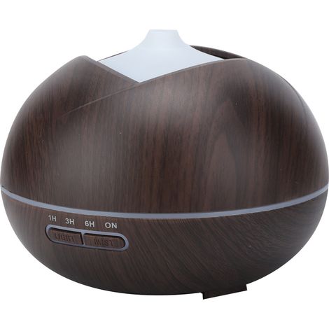 Humidificateur d'air en bois 400 ml, diffuseur d'huiles essentielles LED, atomiseur d'aromathérapie ultrasonique, prise britannique 110-240 V (1/5)