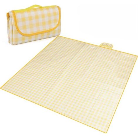 Manta de picnic, esterilla de playa plegable, manta de picnic portátil con asa, esterilla de camping impermeable y elástica, roja 100 cm (1/5)