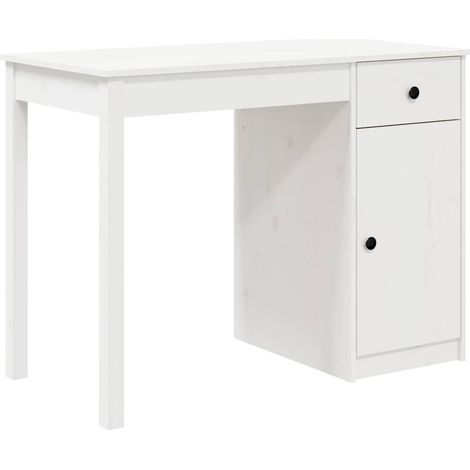 Maison Exclusive - Bureau Blanc 100x50x75 cm Bois massif de pin (1/5)