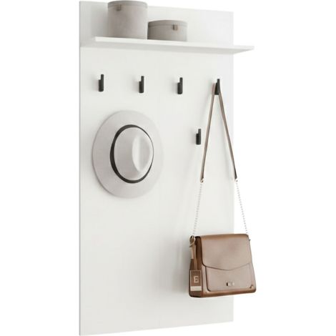 Appendiabiti Gonars, set Fissaggio a Muro Incluso, 6 Ganci, Installazione a Muro, 115h cm Bianco