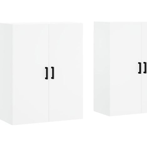 2 pcs Buffet,Bahut, Armoires murales blanc 69,5x34x90 cm CFW95477 (1/5)