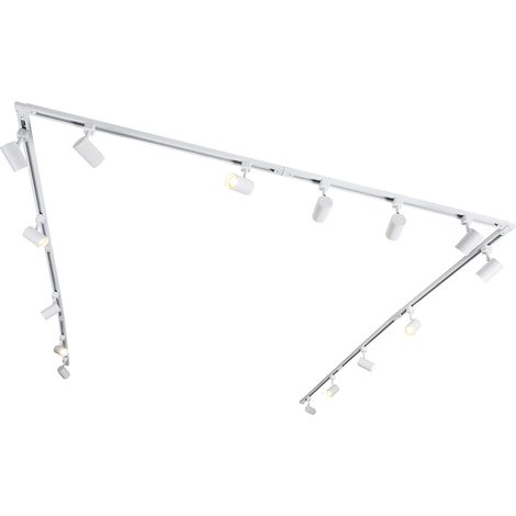 Qazqa – Système sur rail lumineux blanc 15 spots GU10 – Longueur 765 cm – Dimmable – Éclairage intérieur pour salon, cuisine, chambre, salle à manger