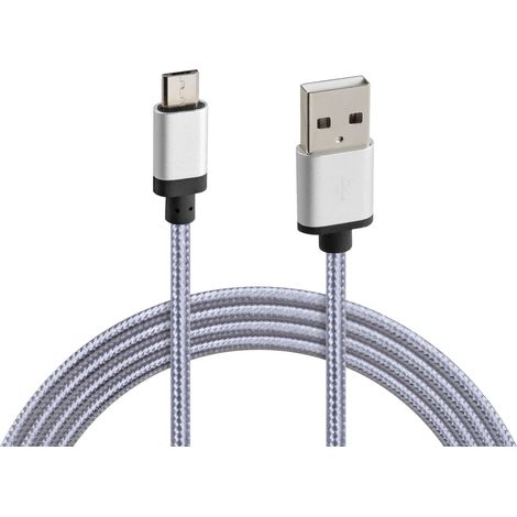 Cavo rinforzato Usb Micro Usb - 100 cm - Grigio (1/4)