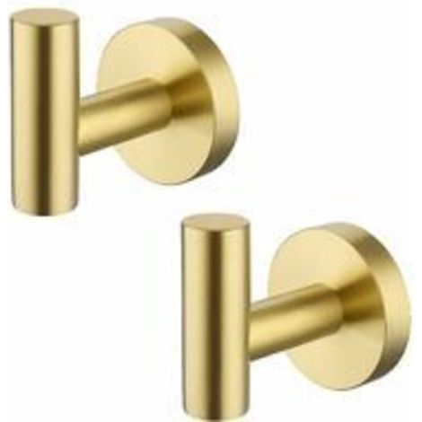 Wall-mounted bathroom towel hook – Set of 2 – 304 stainless steel – Matte gold color – Corrosion resistant (1/4)