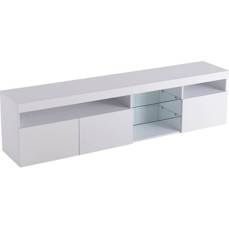 Mueble TV moderno blanco de MDF con LED variable 180 cm (1/5)