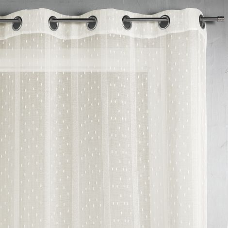 Voilage tissé et fileté Ivoire 140x240 cm