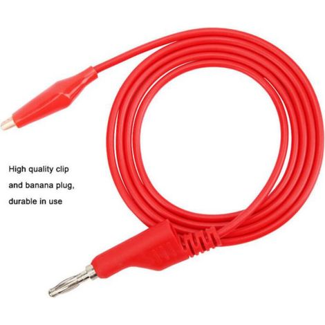 P1044 5Pcs Cordon de test banane, 4mm 1m Cable métallique empilable Fiche banane Cordons de test de pince Cordons de test de cable (1/5)