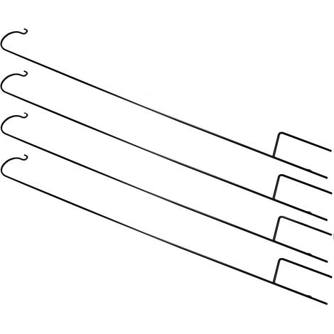 Pack of 4 Garden Shepherds Crook Black Metal Border Hooks (2.18m) (1/5)