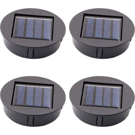 Lot de 4 lampes solaires de rechange pour lanterne, panneau solaire à DEL, pièces de lanterne solaire, remplacement de lanterne, lanternes solaires suspendues, jardin, terrasse - D = 70 (1/5)