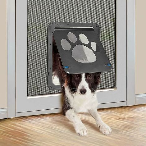 VURAHOME - Moskitonetz-Katzenklappe, magnetische und abschließbare Katzenklappe, einfache Installation für Katzen/Hunde (42 cm x 37 cm) (1/5)