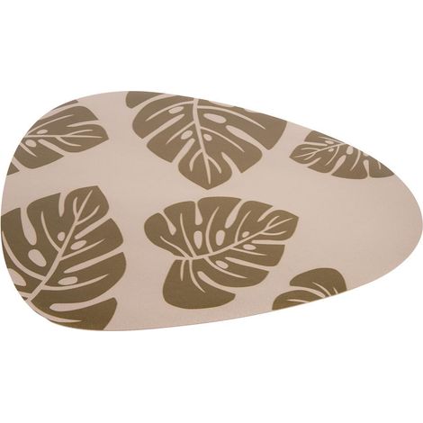 bajoplato forma triangular de color marron claro estampado medida 45 x 36 cm caja 6 unid. (1/4)