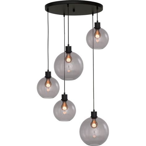 Lampe suspendue Vide Lazise 5 lumières noir - 2642-05-05-50-5-2025 (1/3)