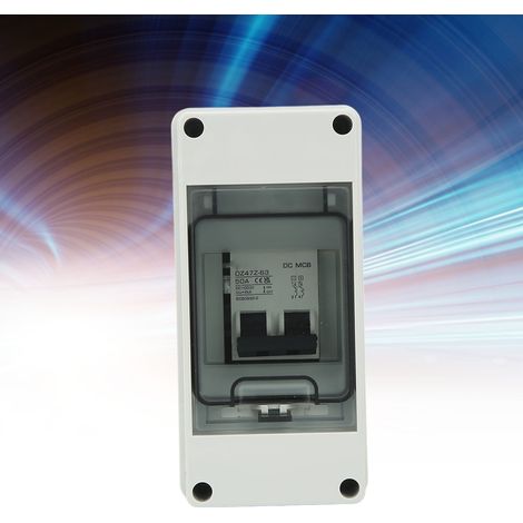 Disjoncteur miniature 2P, interrupteur sectionneur 1000 V CC, disjoncteur miniature 50 A CC pour systèmes photovoltaïques solaires, avec indice d'étanchéité IP65. (1/5)