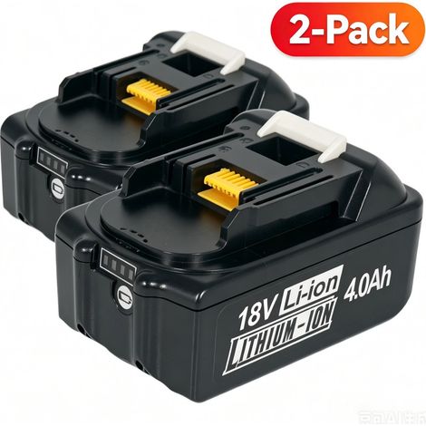 Lot de 2 batteries de rechange au lithium 18 V 4,0 Ah pour outils électriques sans fil Makita 18 V LXT (1/5)