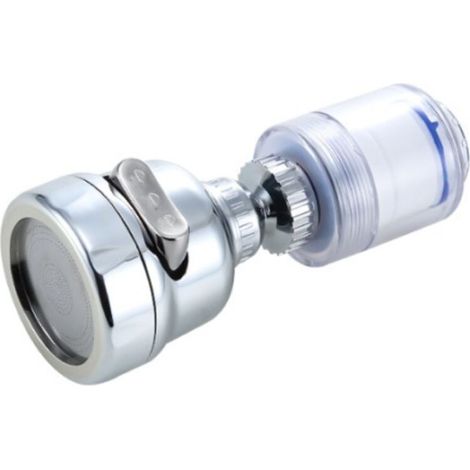 Robinet de cuisine Extender Booster Pommeau de douche Diffuseur Anti-éclaboussures Purificateur d'eau Filtre Buse Évier Économiseur d'eau Robinet 360 ° Rotation argent (1/4)