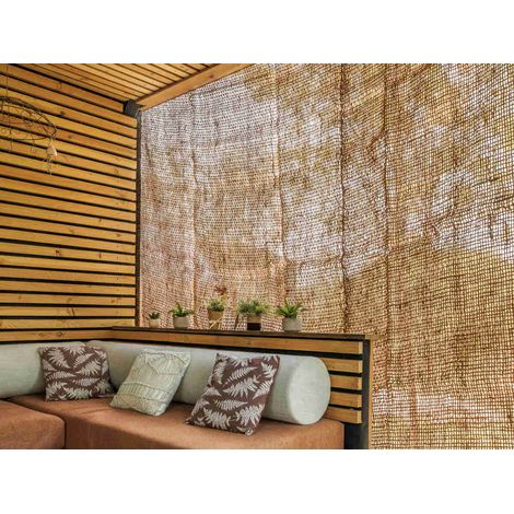 Voile d'ombrage rectangulaire 3 x 2 m en fibres de coco – Résistant aux intempéries – Tissage ajouré pour circulation d'air – Jardiline