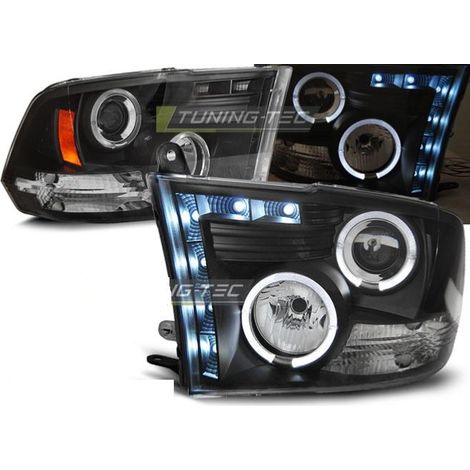 Paire de feux phares Dodge Ram 09-11 angel eyes noir-27361281 (1/2)