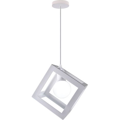 Stoex – Suspension cube en métal 180x180mm – Lustre rétro vintage E27 – Tension AC 220-240V – Longueur cordon 1000mm pour espaces 5-10 m² (1/5)