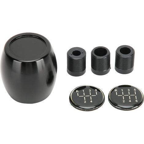 Schaltknauf, 5/6 Schaltknauf aus Aluminiumlegierung mit 3 Adaptern für Autozubehör. (1/5)