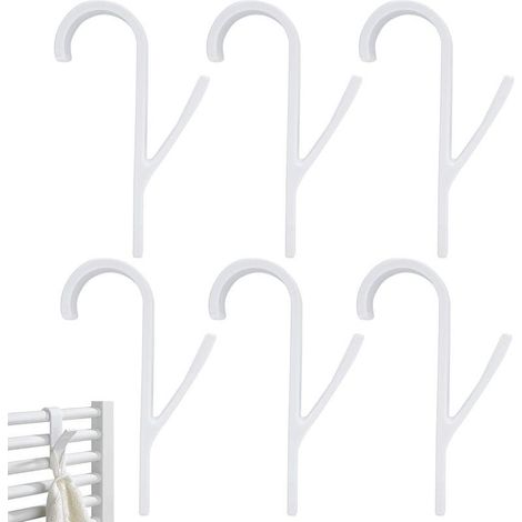 Set mit 6 Badhaken, Handtuchhaltern, Heizkörperhaken aus Kunststoff, beheizten Handtuchhaltern, flexiblen Handtuchhaltern für Bad und Küche (1/5)