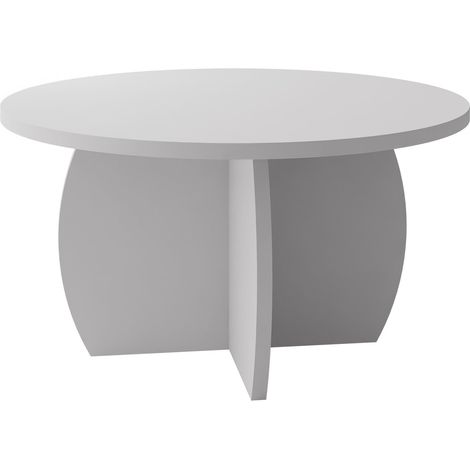 Mesa de centro Comfivo Pagas, Blanco, 40x0x0cm, Diámetro: 74, Aglomerado laminado, Redonda