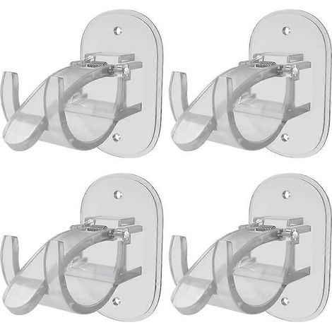Lot de 4 supports de tringle à rideaux auto-adhésifs, sans perçage ni clous.