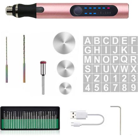 Mini Dremel Rotary Tool 4.2V Cordless Engraver Pen with Speed Control, Rechargeable Electric Grinder Kit for Jewelry Metal Glass DIY Carving and Polishing, 1 pièce (1/2)