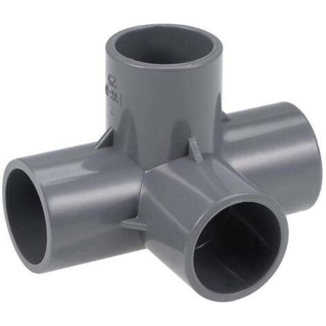 UlisemLot de 2 ferrures d'angle 4 voies en PVC de qualité pour meubles, 25 mm, gris (1/3)