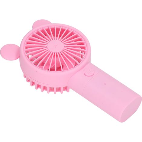 Tragbarer Kunststoffventilator mit eingebautem Lithium-Akku, dualer Stromversorgung, Mini-Tischventilator für den Sommer, rosa (1/5)