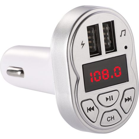 Auto-MP3-Player mit Bluetooth, Auto-MP3-Player mit Karteneinschub, A2 Auto-MP3-Bluetooth-Empfänger – Silber (1/2)