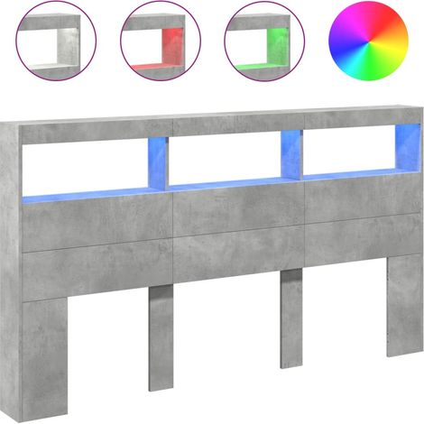 Maison Exclusive - Cabecero de cama con luz LED gris hormigón 180