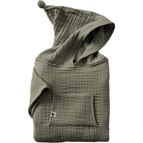 Poncho enfant mixte Gaze de coton unie Gaïa - Gaïa Romarin - 6 à 10 ans