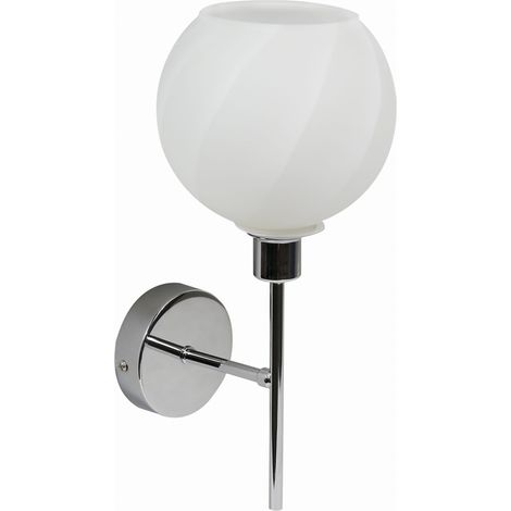 Applique Candellux Raul cromata vetro bianco E27 31cm