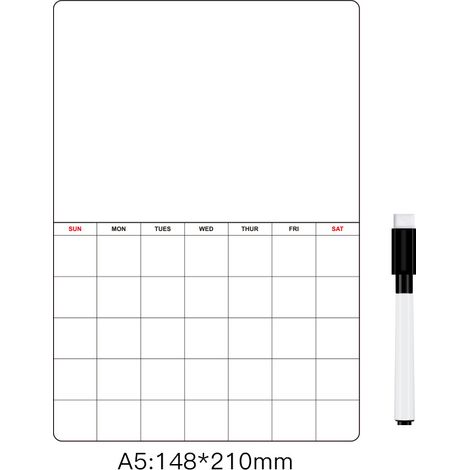 Calendrier magnétique pour réfrigérateur, tableau blanc effaçable à sec, bloc-notes magnétique pour réfrigérateur (1/5)