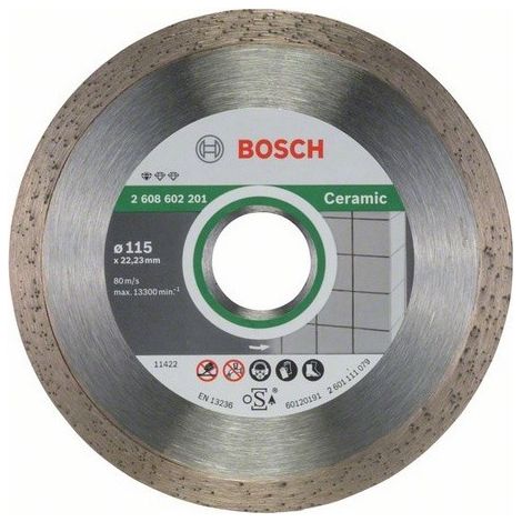 Bosch – Disque diamant pour meuleuse 115mm – Alésage 22,23mm – Coupe nette pour céramique – Couronne frittée
