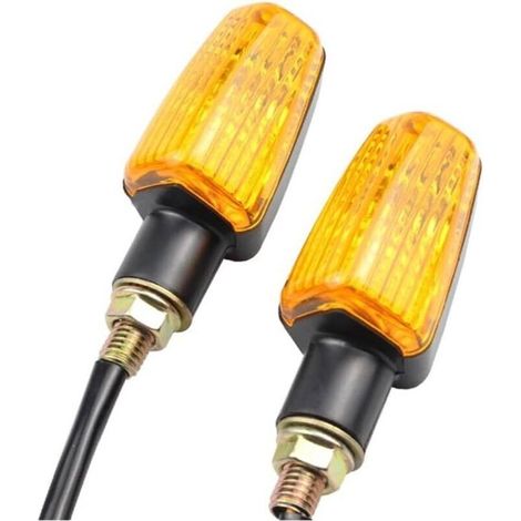 1 par de intermitentes LED amarillos universales, indicadores de esquina para motocicleta, intermitentes ámbar, accesorios para motocicleta -Crezuo (1/4)
