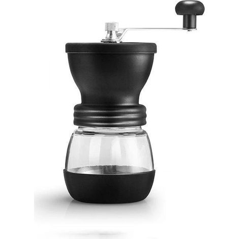 Moulin à café manuel portable en céramique avec mouture réglable pour expresso, cafetière à piston et café filtre, idéal pour la maison, le bureau et les voyages.-AquaForge (1/4)