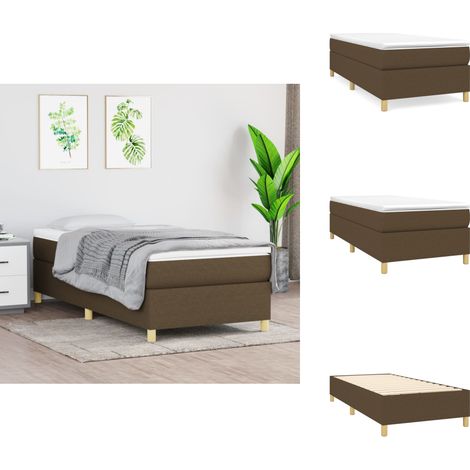 Boxspringbett mit Matratze Dunkelbraun 90x190 cm Stoff - Boxspringbett - Doppelbett - Bettenrahmen - Matratze - Nachttisch (1/5)