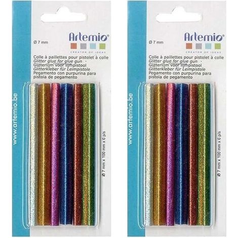 Colla Artemio glitter glue sticks 7 mm 12 pezzi