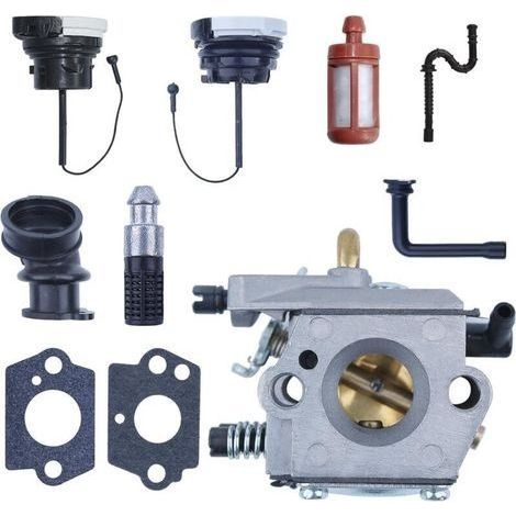 Carburateur WT-194 Métal pour Stihl 024 026 MS240 MS260 MS240 260 Walbro WT-194 1121 120 0611 avec Bouchons de Réservoir d'Essence Admission de Carburateur Tube d'Huile Filtre à Carburant (1/4)