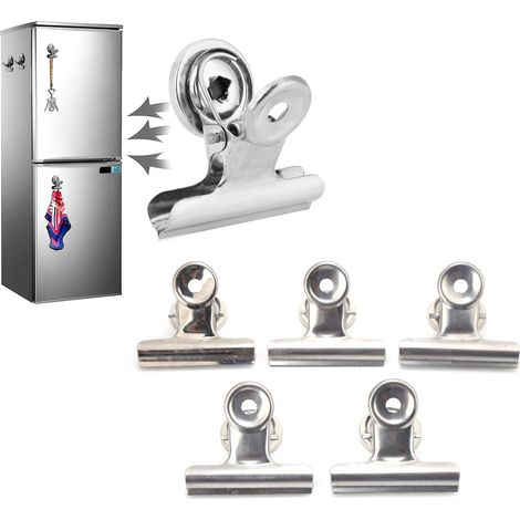 L31 Magnetclip, runder Magnetclip aus Metall, robuster Magnetclip aus Edelstahl, Silber (1/5)